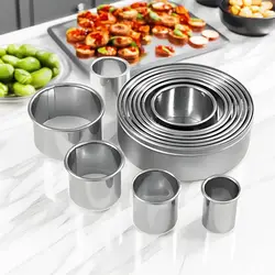 Cookie Cutter Set 11/12Pcs Rolled Edge Round Food Grade Stainless Steel Mousse Ring Mold for Cake Mousse Donut Fondant Baking