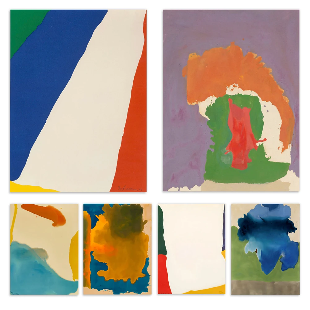 A clash of colors, endless possibilities, vibrant hues, contemporary women's art, Helen Frankensler's abstract art poster.