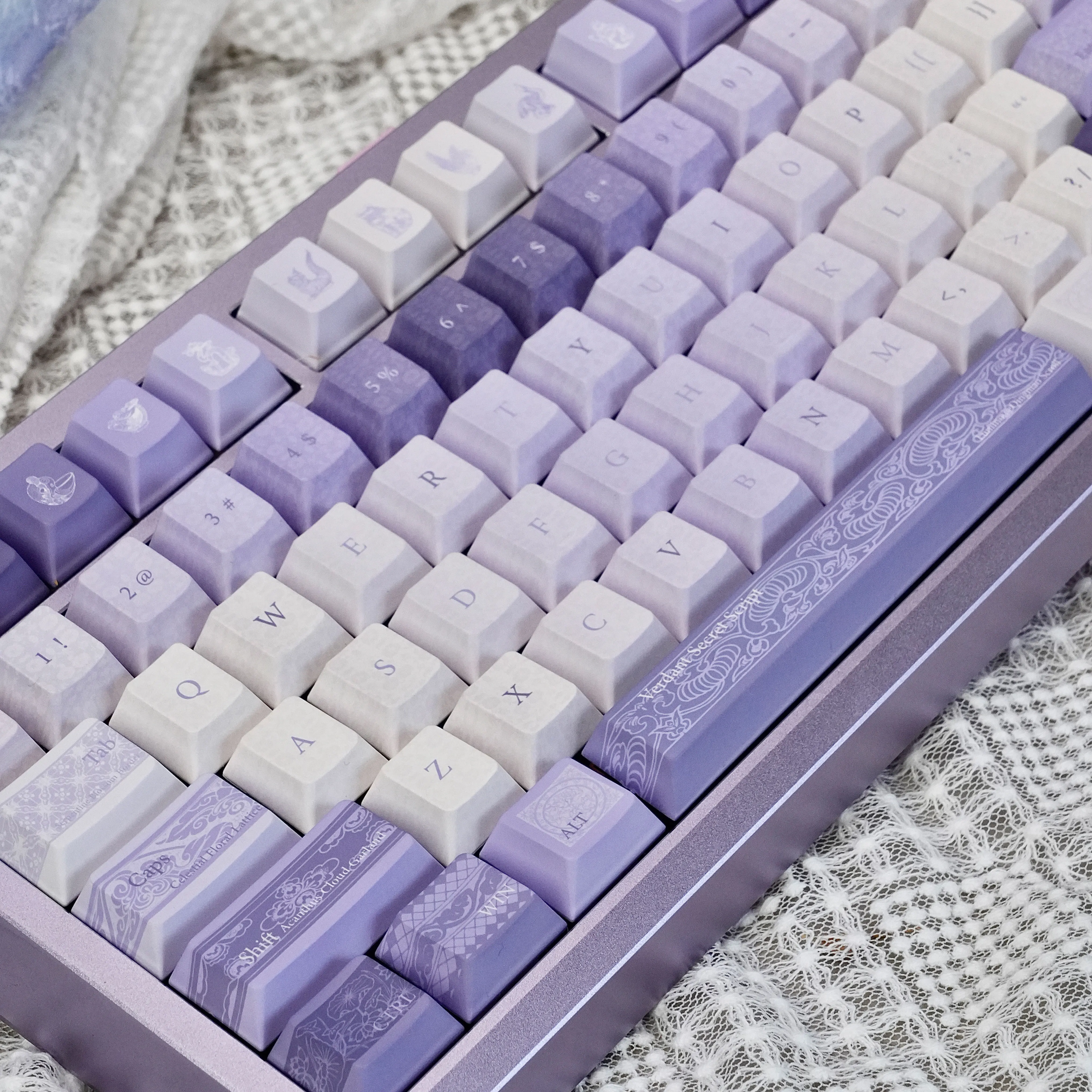 

120 Keys Cloud Pattern Cherry&MOA Profile Keyboard Keycap 5 Side Dye Sublimation PBT Keycaps for MX Switch Mechanical Keyboard