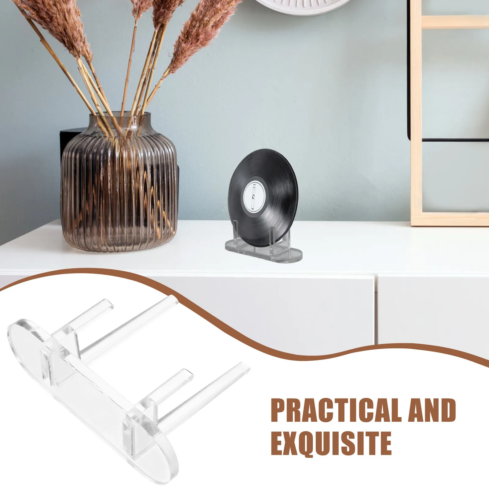 Vinyl Record Display Stand Clear Acrylic Desktop Album Holder Photo Card Frame Storage Organizer