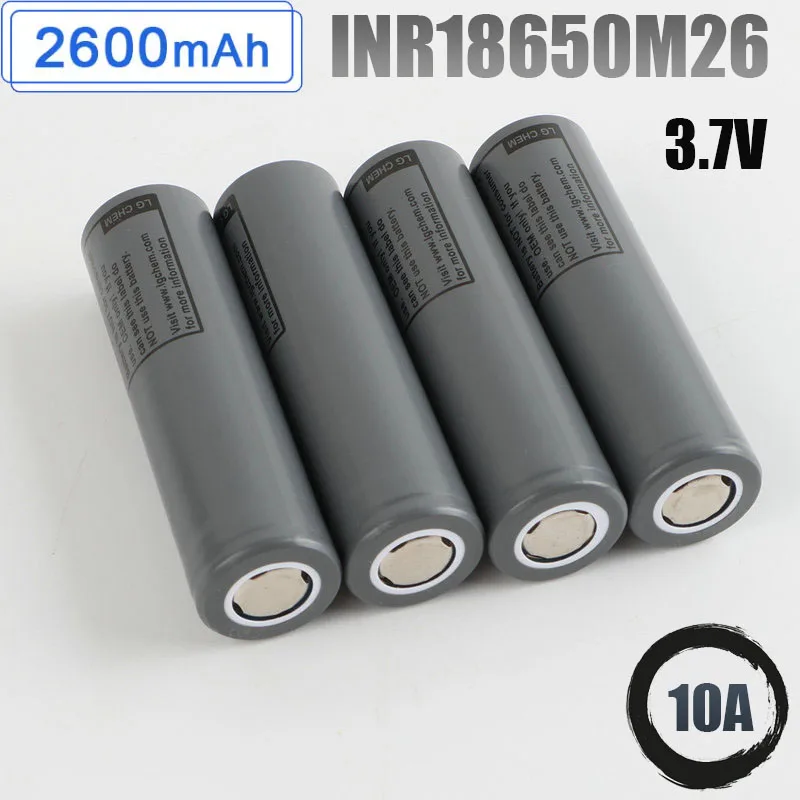 New INR18650M26 3.7V 2600mah Discharge 10A 18650 Lithium Battery Suitable for Electric Bicycles, Scooters and Electric Toys