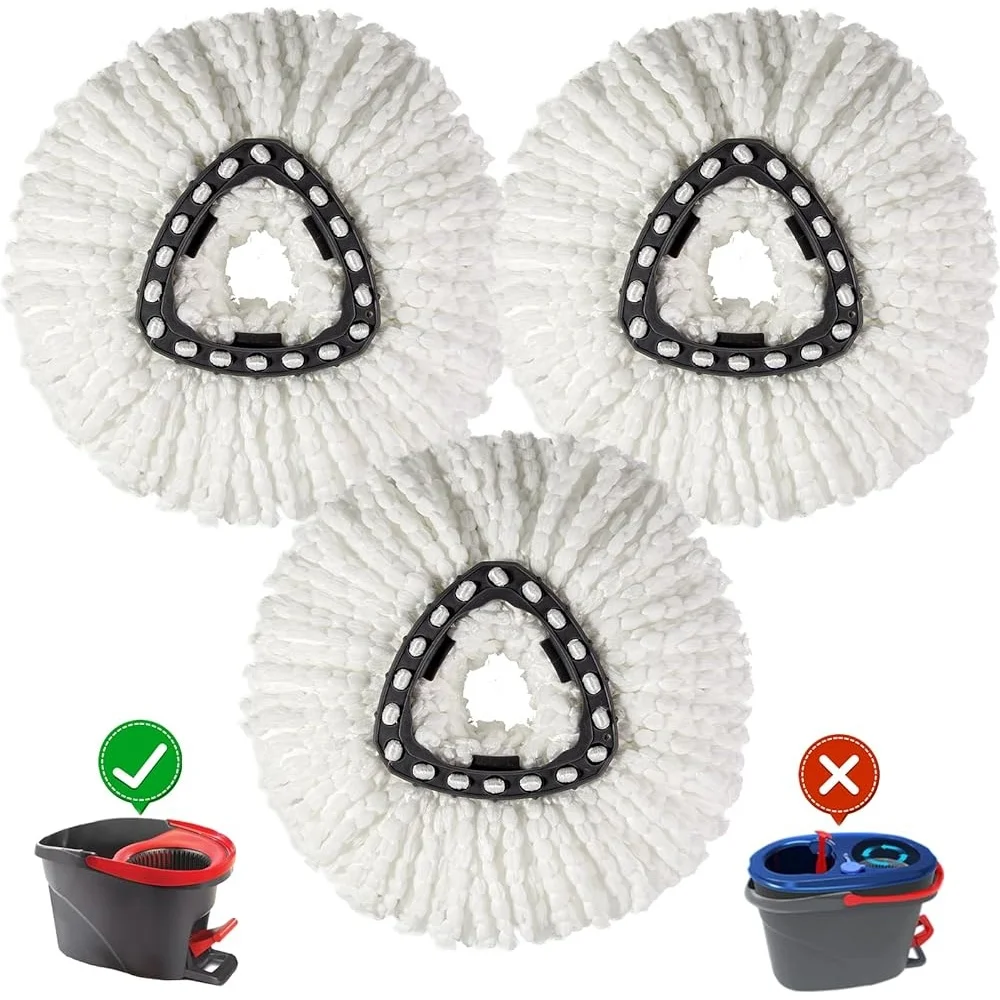 3 Pack Mop Head Replacements Compatible with O Cedar Spin Mop Durable Microfiber Refill Easy to Clean All Floor Surfaces