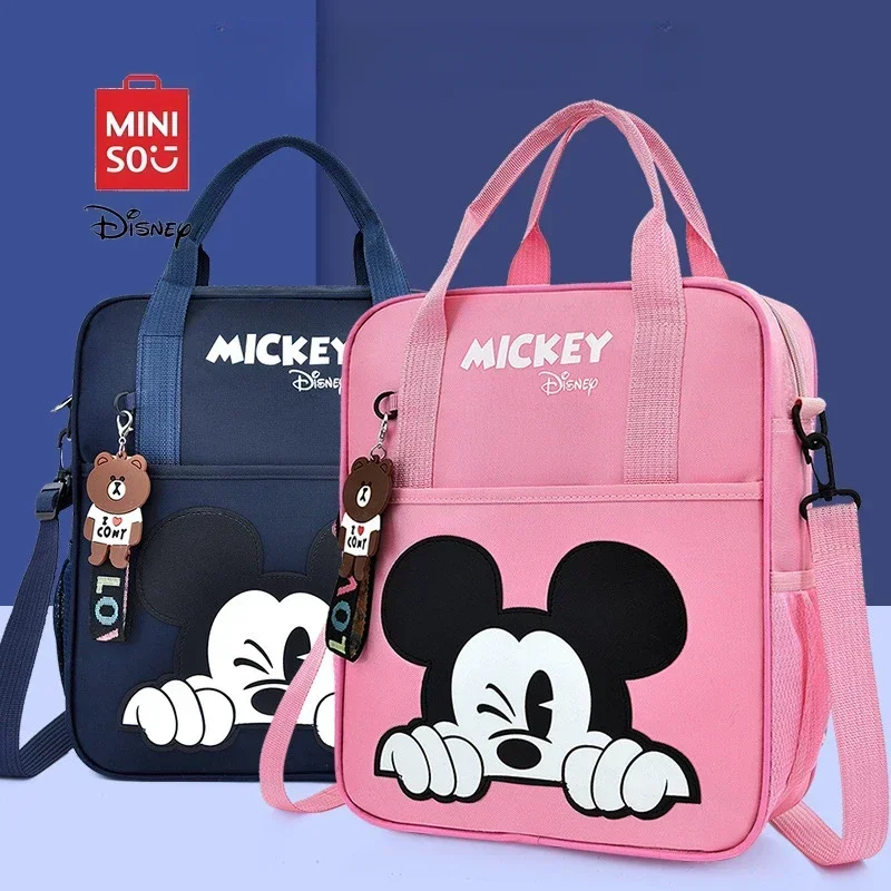 

MINISO Disney Mickey Series Cute Girls School Students Bags Large Capacity Cartoon Fashion Waterproof Boys Backpack 2025 New