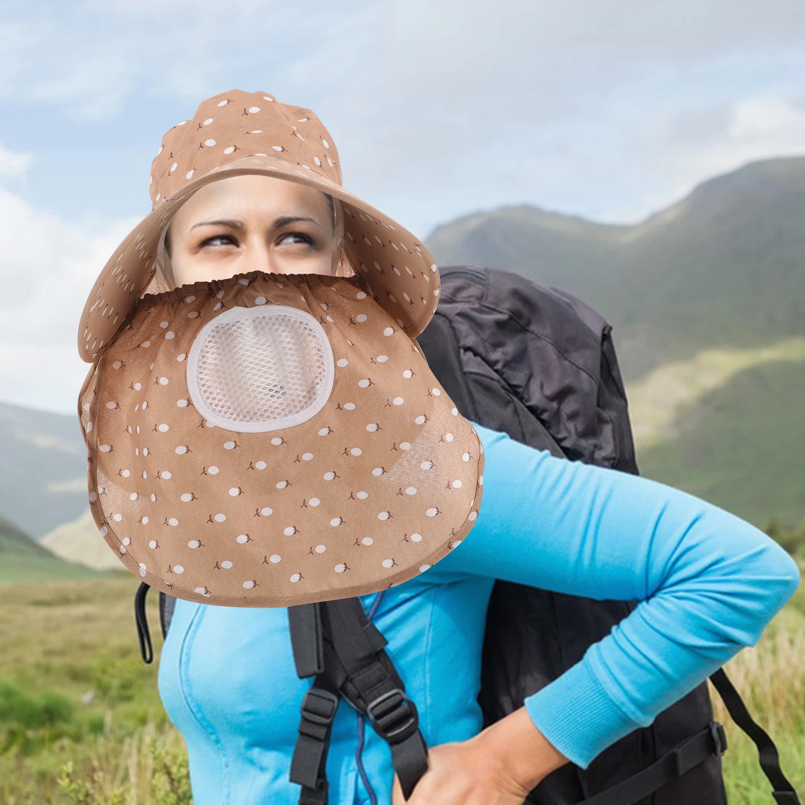 

Face-covering Sun Hat Outdoor Fish Neck Hood Summer Protection with Water Proof