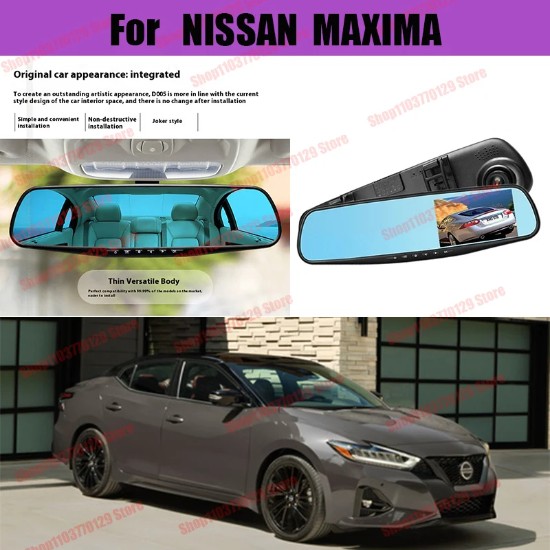 

For NISSAN MAXIMA High definition dual lens driving recorder with front and rear dual recording reverse images Car dvr