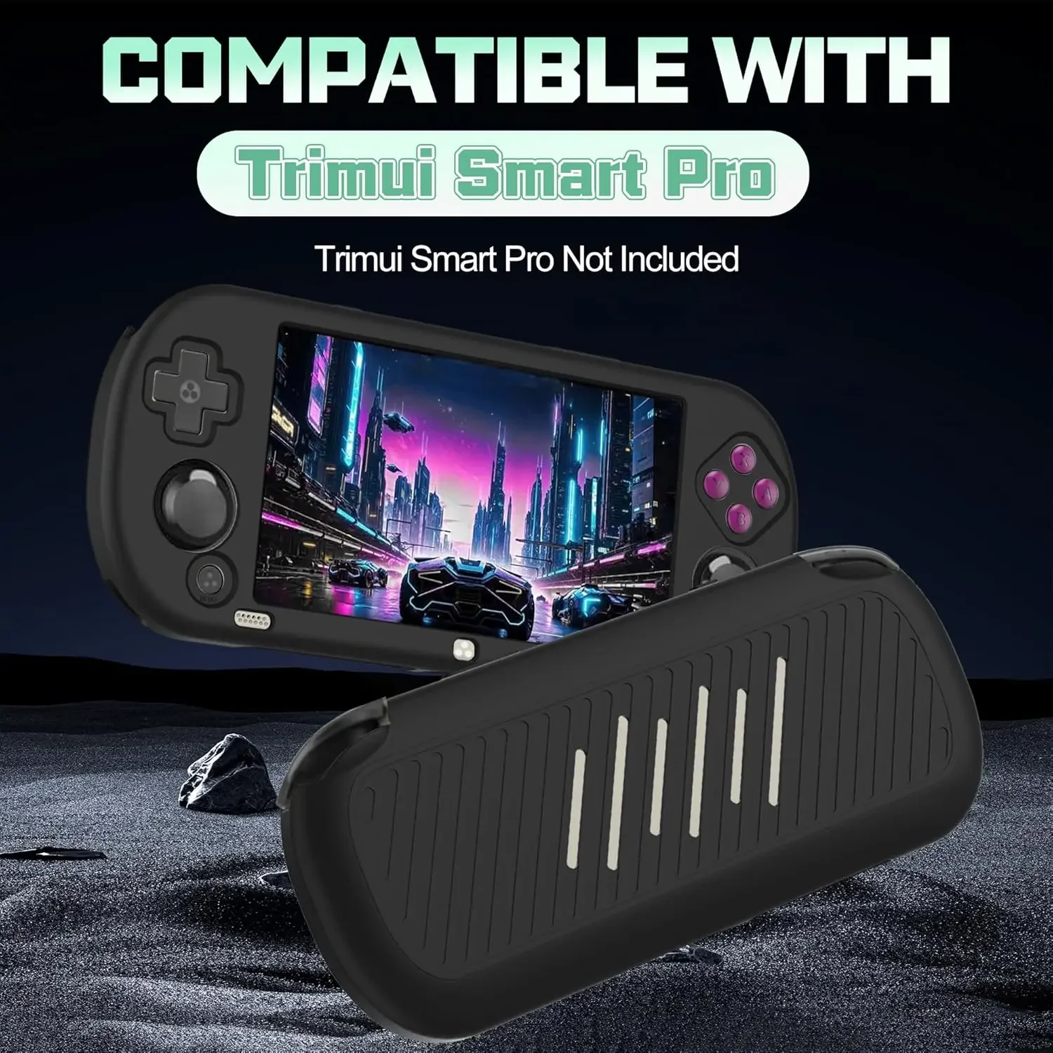 2-IN-1 زجاج + حافظة لهاتف Trimui Smart Pro غطاء حماية من السيليكون مضاد للخدش وواقي للشاشة ملحقات فيلم الزجاج المقسى