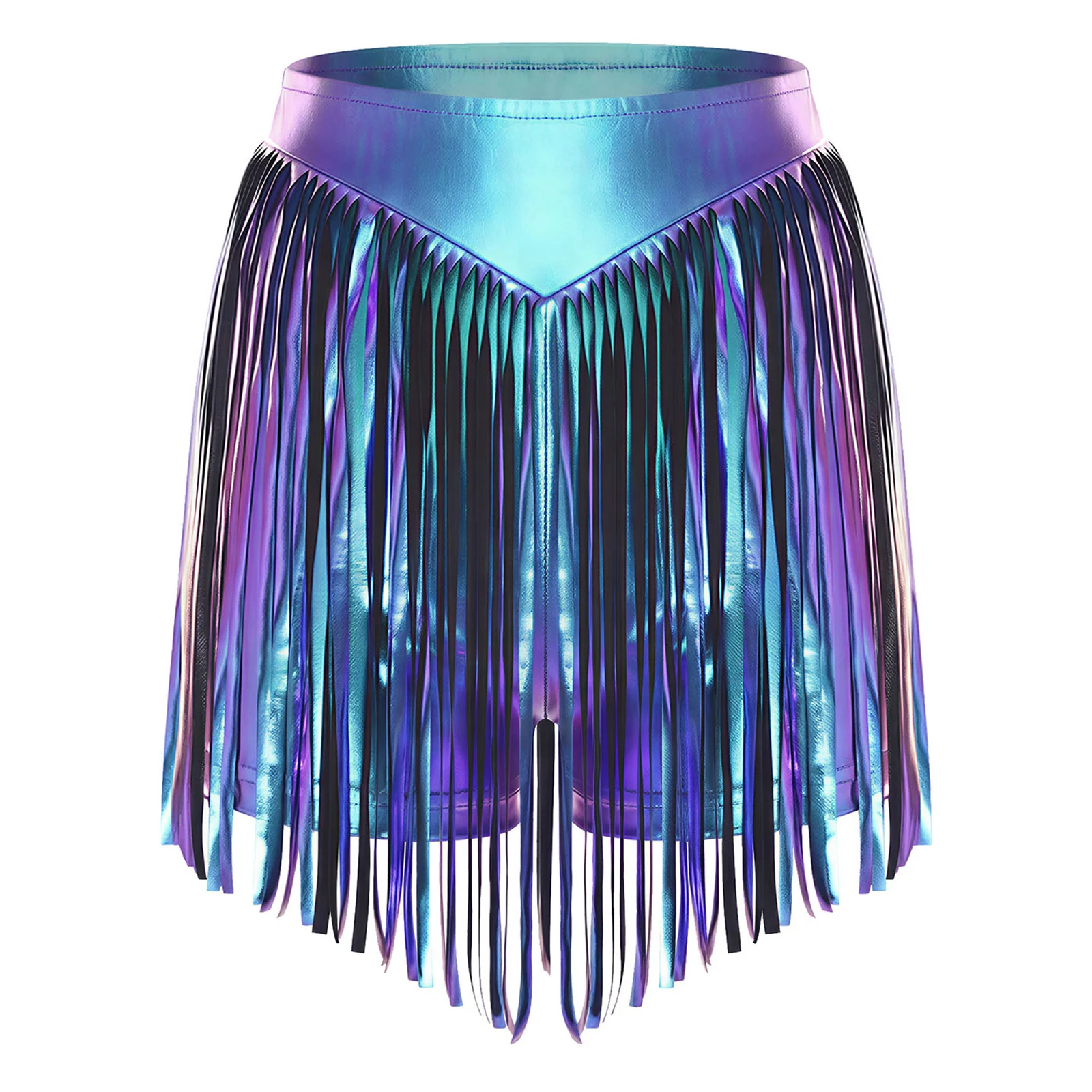 Calças quentes metálicas iridescentes das mulheres com borla cintura alta franjas booty shorts atrevidos dança de palco jazz rock clubwear