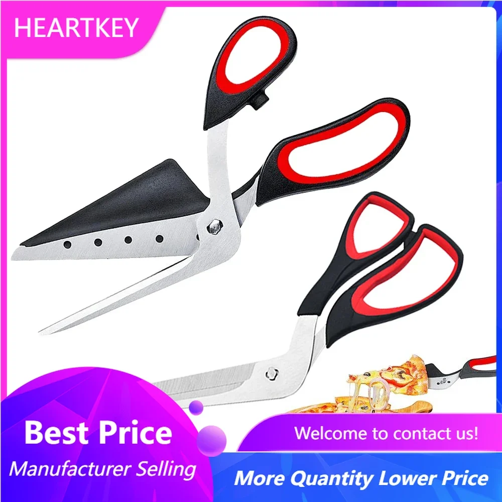 Stainless Steel Pizza Scissors, Easy Cutting Pizza Spatula, Slicer Tools with Ultra Sharp Detachable Blade