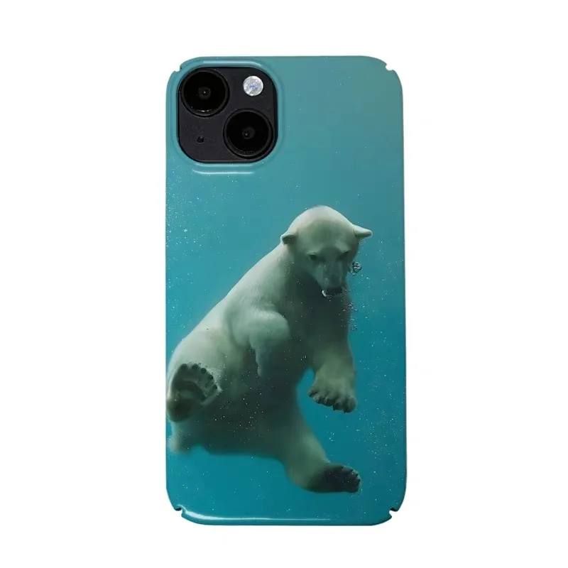 

Ins The Bear Diving in Seawater Case for IPHONE 17 16 ProMax 15 14 Plus 13 12 MINI 11 PRO 16Plus XR XS MAX Acrylic Phone Cover