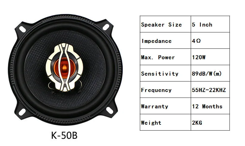 Wholesale 4/5/6 Inch 4ohm 91dB PEI dome tweeter Car Audio System 2 Way Full Range Coaxial Car Sound Speaker (1 pair speaker)