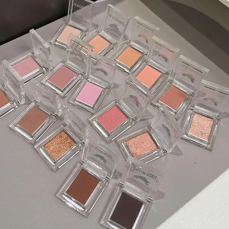 HERORANGE Matte Eyeshadow Peach Pink Blush Nude Brown Face Contour Waterproof Long Lasting Glitter Matte Eyeshadow Primer Makeup