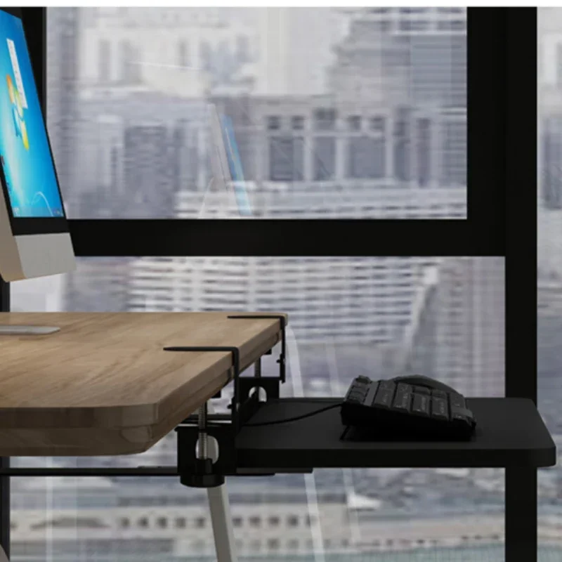 Under Desk Keyboard Tray, No-Drill Clamp-On Sliding Platform for Office Desks, Heavy-Duty, Stable, Smooth and Easy to Install