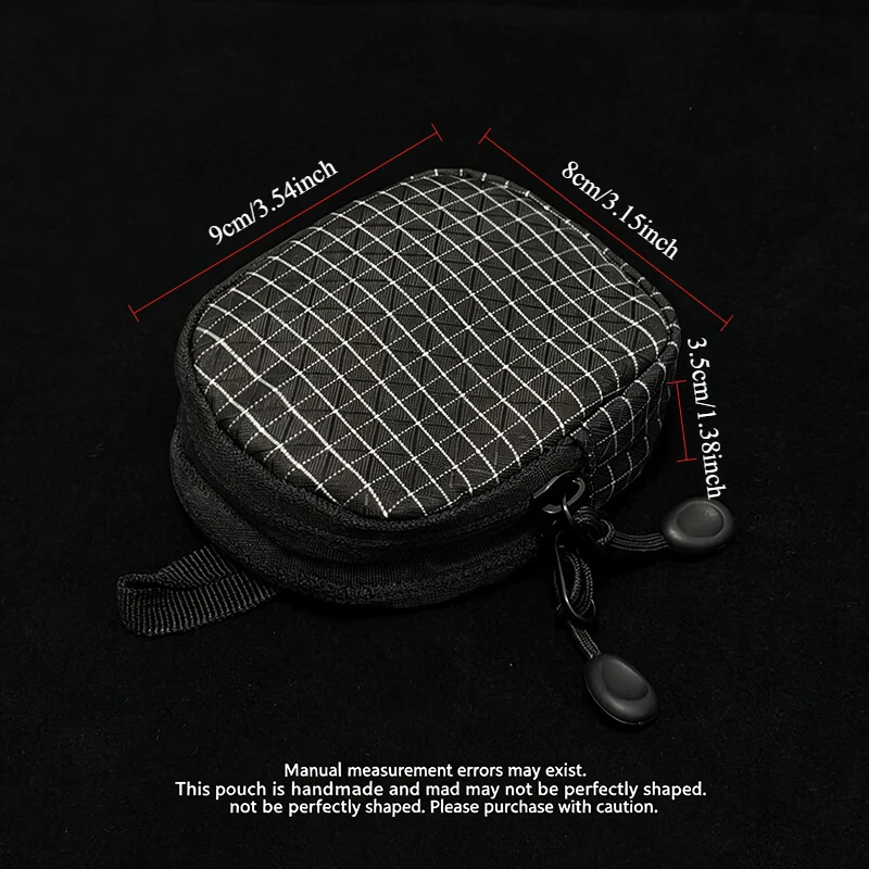 Multifunctional Mini Zipper Storage Pouch Earphone Key Coin USB Cable Holder Outdoor Backpack Hanging Belt Loop Organizer Bag
