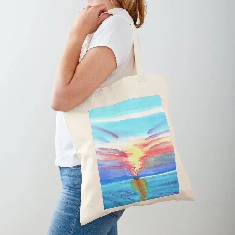 

Sailboat Sunset Tote Bag canvas tote bags Shopper handbag Portable shopping bag tote bags cloth bags