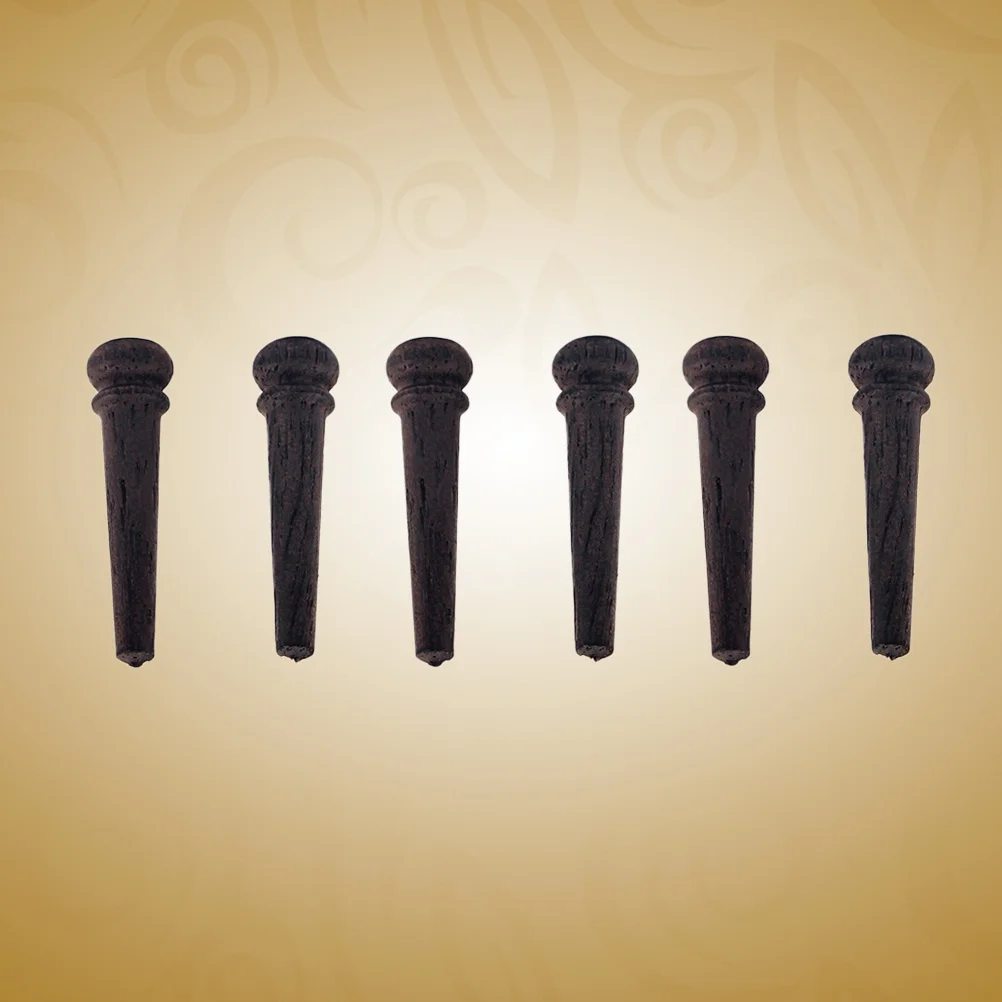 

6 pcs Rosewood Guitar Bridge Pins Natural Fragrance Enhanced Sound Clarity No Tool Installation Acoustic Guitar String Pegs