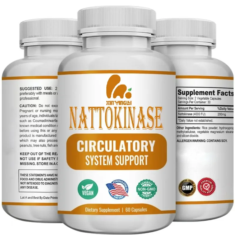 nattokinase supplement, 4000 FU per serving,  the maximum active enzyme for antioxidant support, 60 capsules