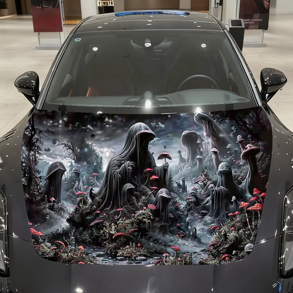 

Skeleton Horde Car hood packaging sticker, PVC material, self-adhesive waterproof, anti-slip paint, car exterior decoration acce