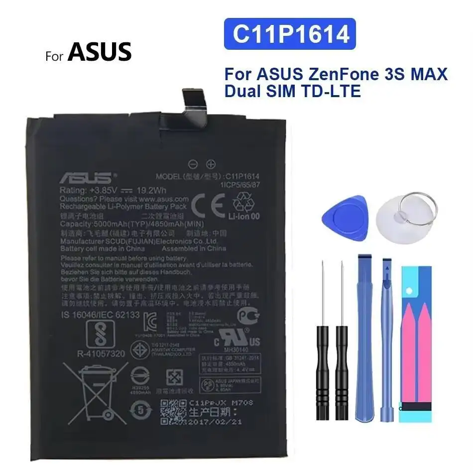 

Для Asus Zenfone 3S Max Dual Sim TD-Lte Pegasus ZC521TL долговечный аккумулятор C11P1614 5000 мАч для мобильного телефона