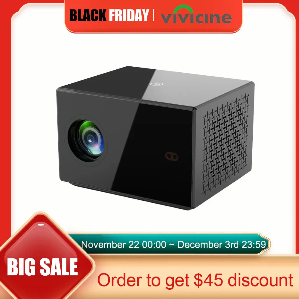 Vivicine A7 4K Full HD 1080p Home Theater Video Projector, Smart WiFi, Bluetooth, Android 9.0,1920x1080P,Dust-proof