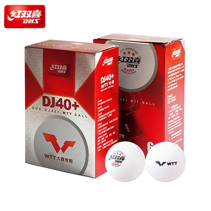 DHS DJ40W 3-Star Ping Pong Balls ABS New Material Professional ITTF Approved 40+ Table Tennis Balls for WTT Competition 6pcs/Box