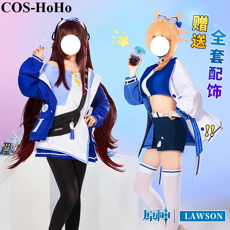 

COS-HoHo Anime Genshin Impact LAWSON Linkage Hu Tao Yoimiya Game Suit Lovely Uniform Cosplay Costume Halloween Party Outfit