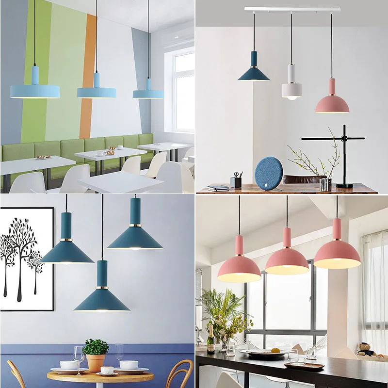 Nordic LED Pendant Lights Metal Minimalist Hanging Lamps Kitchen Dining Room Bedroom Bar Counter Indoor Lighting Home Decor E27 image 4