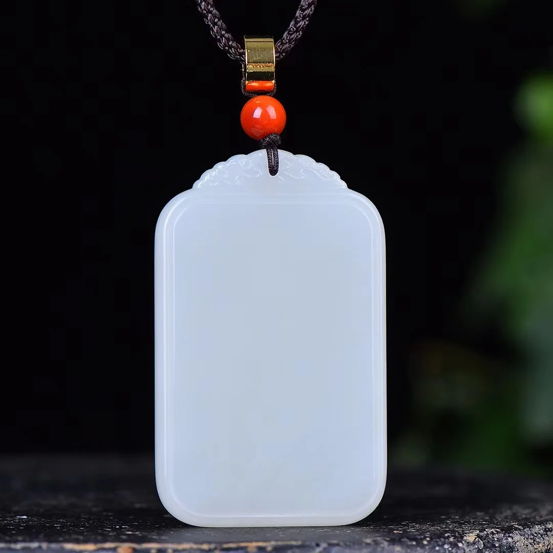 Hetian Jade Qinghai Material First Grade White Ping An Brand Pendant Jewelry 1322#