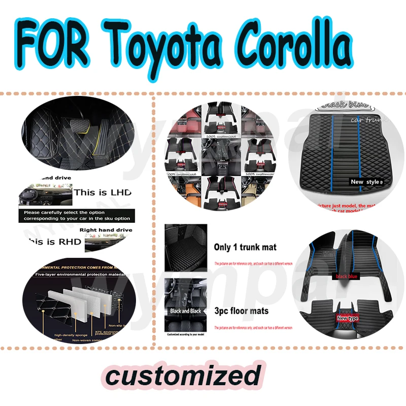 

LUXURY Car Floor Mats For Toyota Corolla 9th Gen. 2000 2001 2002 2003 2004 2005 2006