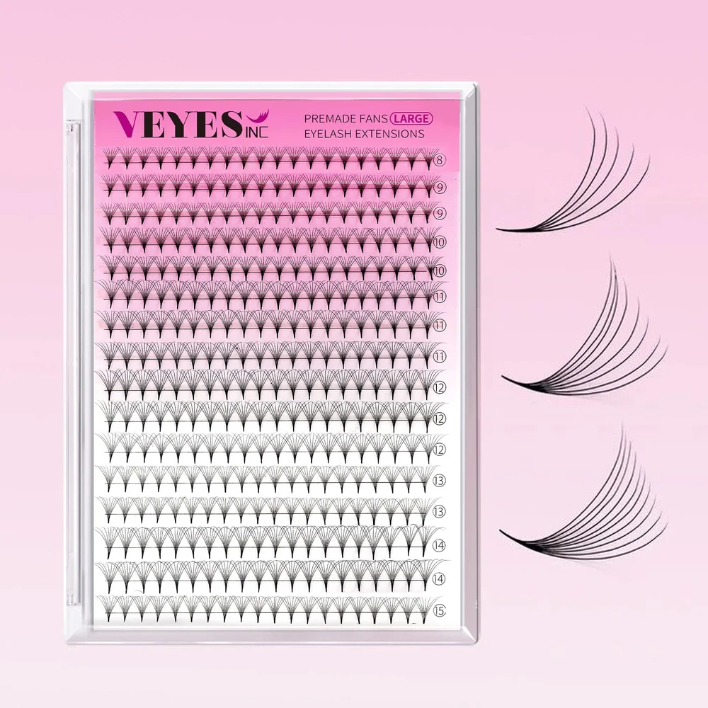 Veyes Inc NarrowPro Fãs Pré-fabricados Cílios Fãs Veyelash 320 Fãs 5D 8D 10D Slim Thin Pointy Base Soft Russo Volume Fãs Lash