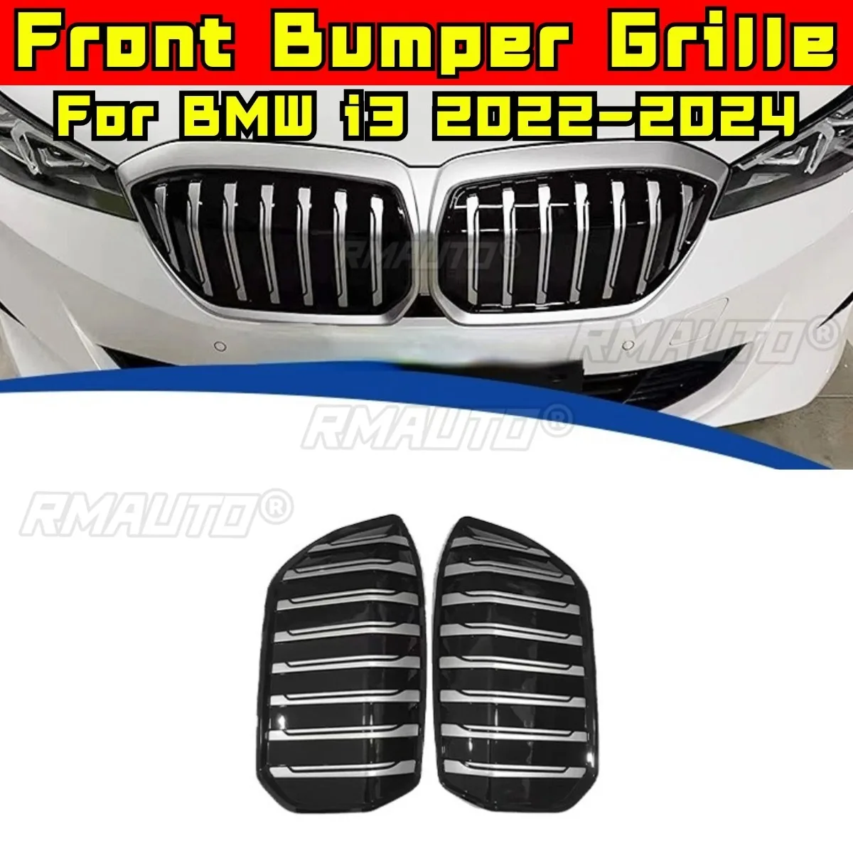 

Car Bumper Grill Decorative Strips Racing Grille Body Kit Front Bumper Grill For BMW i3 2022-2024 Exterior Part