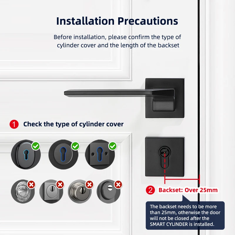 Euro TTLock APP Fingerprint or Code Password Digital RFID Card Cylinder Smart Door Lock Electronic with Alexa Google Home