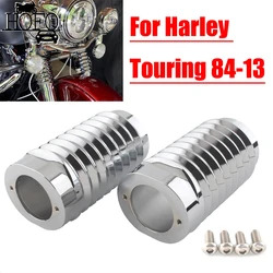 1 Pair Motorcycle Front Fork Boot Slider Shock Covers Chrome CNC Alumium For Harley Touring 1984-2013 FLHR Road King 1995-2013