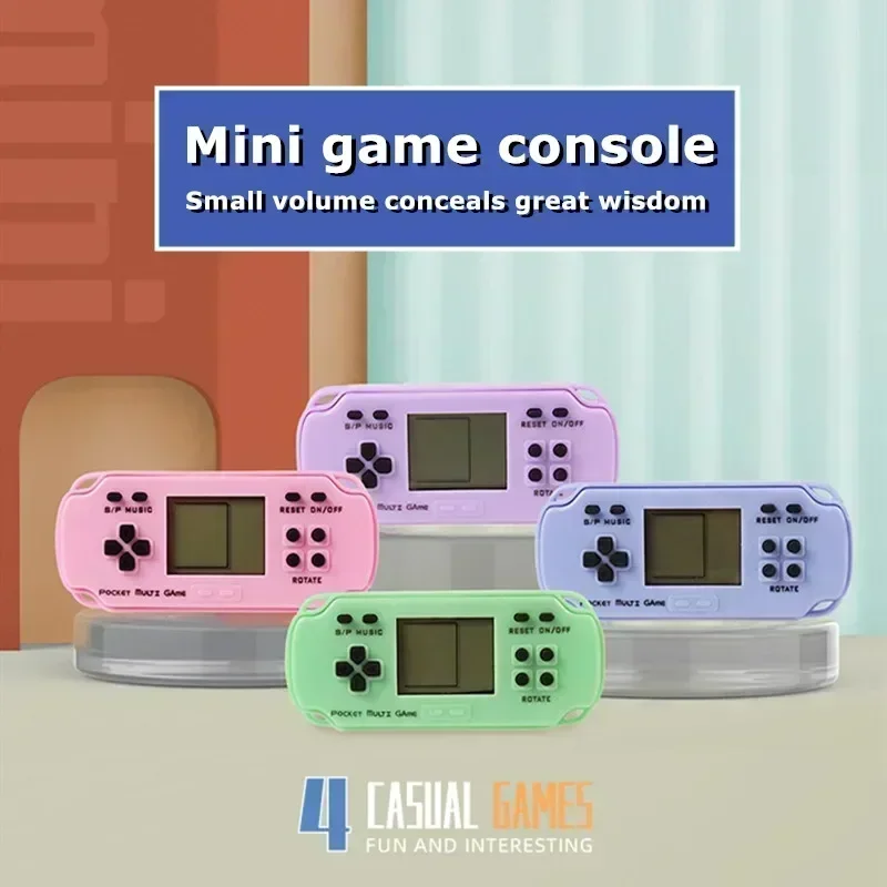 1 stks Mini ABS Retro Handheld Game Console met sleutelhanger Draagbare Compacte Game Player Hanger Stuffer Gift Game Console voor Kid's