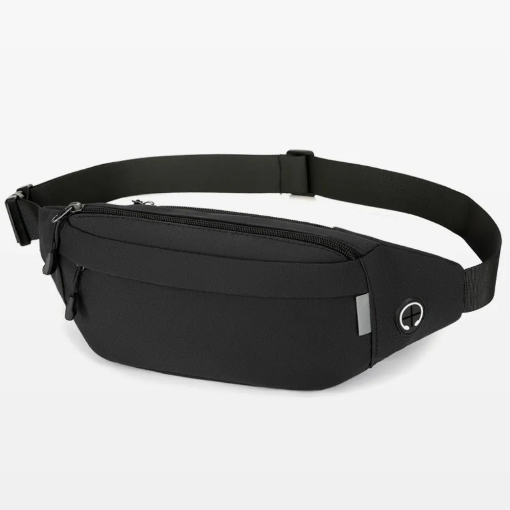 

Waterproof Crossbody Chest Bag Oxford Cloth with Headphone Jack Men Fanny Phone Pack Multi-function Lightweight
