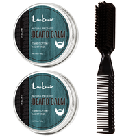 2pcs Natural Beard Balm With Brush Kit For Men Mustache Care Cream Wax Styling Moisturizing Smoothing Whiskers Product