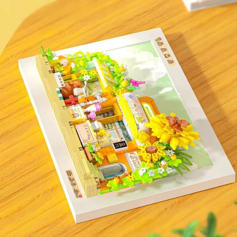 Capybara Building Block แม่เหล็กกรอบรูปประกอบของเล่นดอกไม้งานแต่งงาน Shop โบสถ์ชุดตกแต่งบ้านของขวัญ