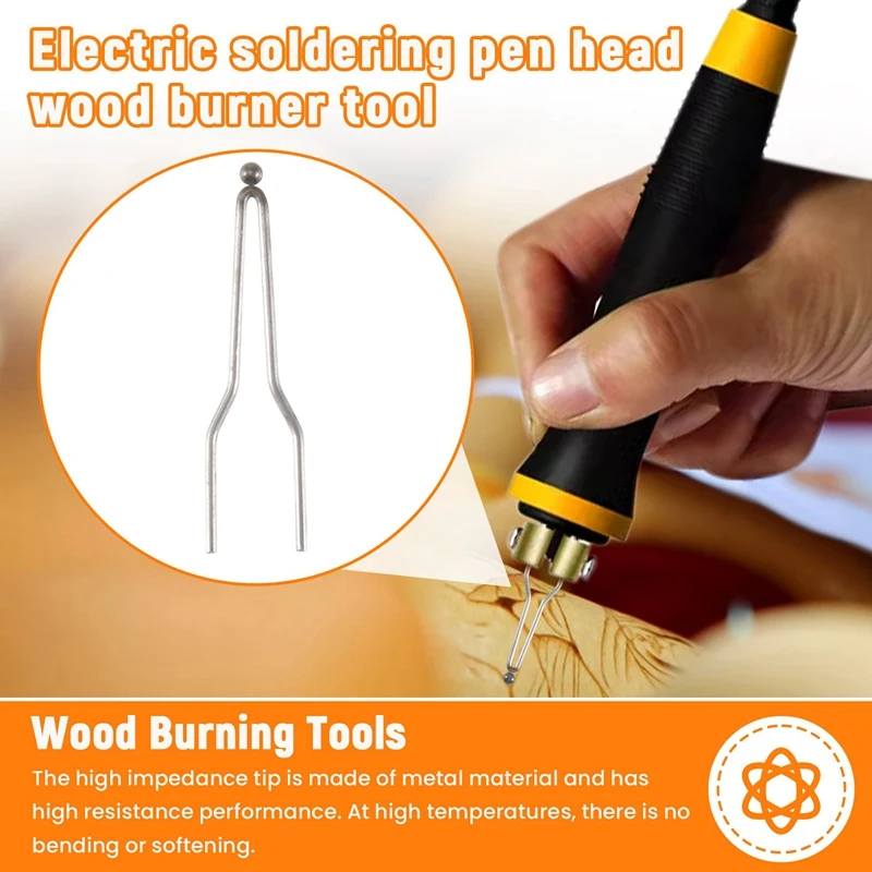 5 Pcs High Impedance Tips Wood Burning Wire Ball Tips For 50W Or 100W Professional Wood Burning Kit