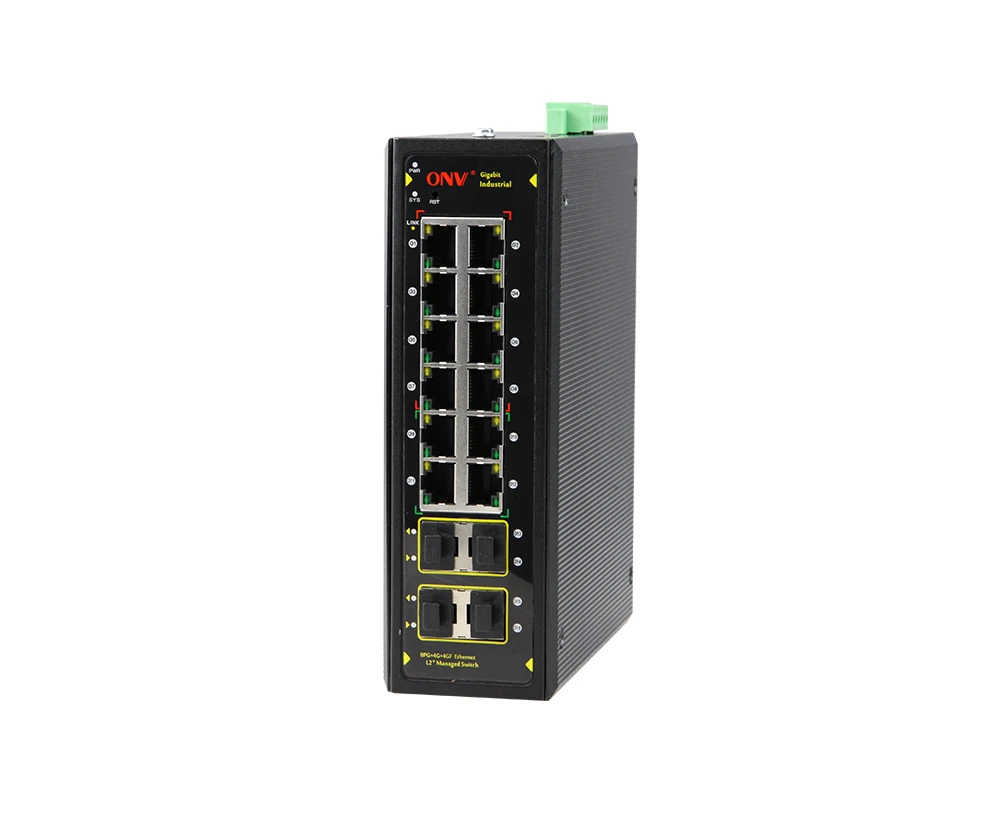 ONV hot selling DIN RAIL industrial ethernet switch 16 port L2+ managed industrial switch IPS33168FM-4GF