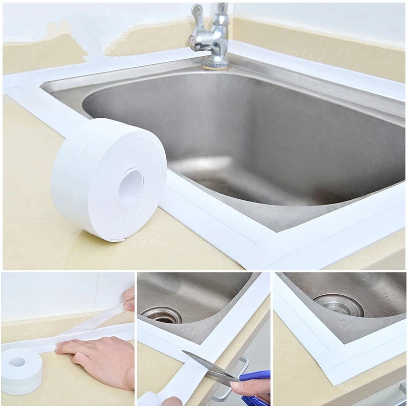 Cinta de sellado autoadhesiva para baño y cocina, tira de calafateo impermeable para Borde de fregadero y ducha, 320cm