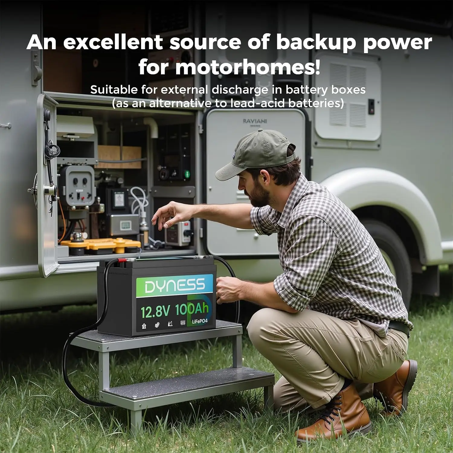 12V 100Ah LiFePO4 Lithium Battery for RV Solar Off-Grid Power Storage, Customized
