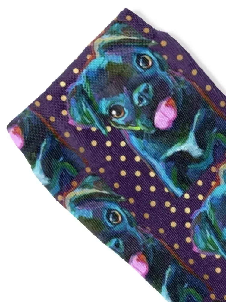 PUG PUPPY n' POLKA PATTERN Socks crazy funny gift Antiskid soccer Ladies Socks Men's