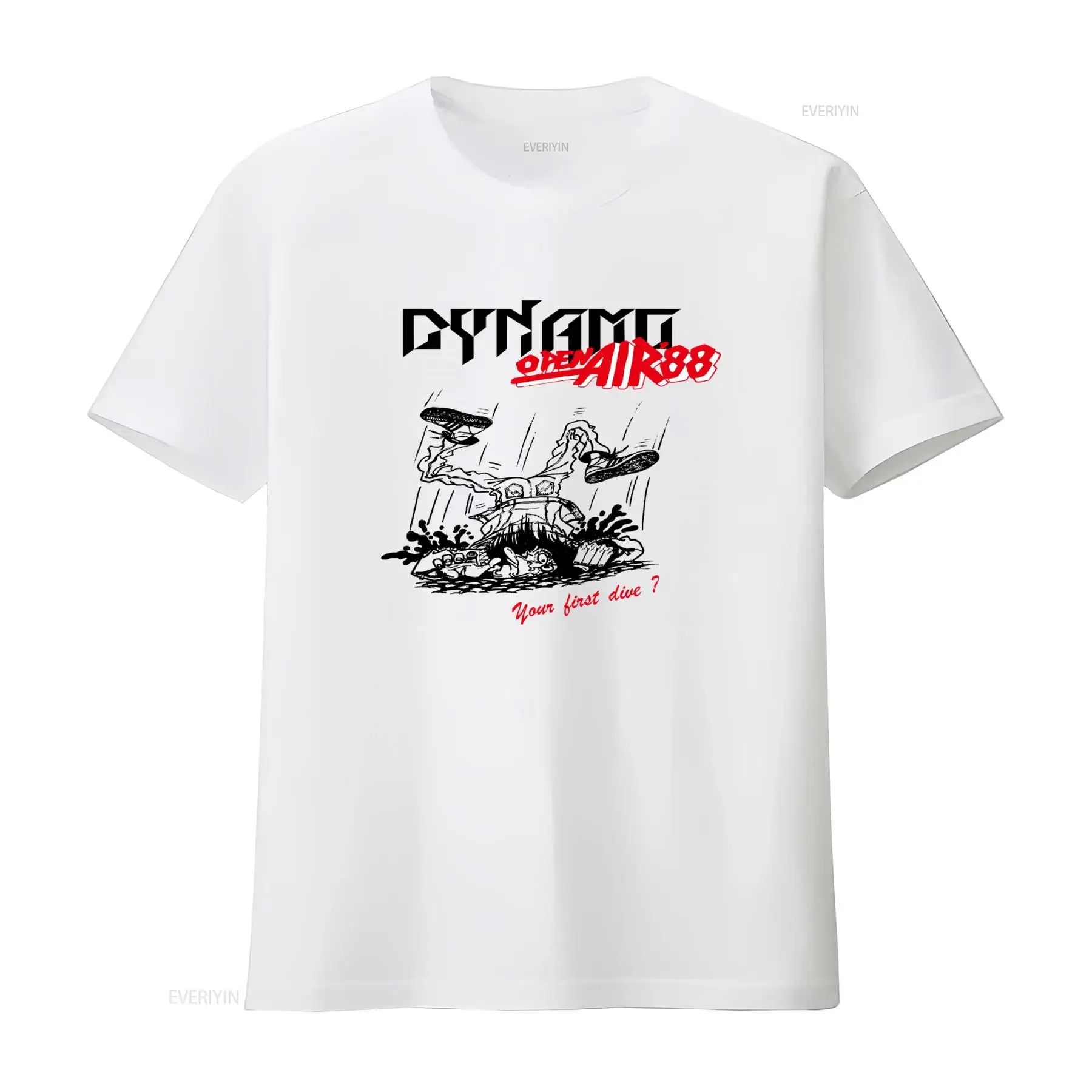 1988 Vintage DYNAMO OPEN AIR Festival T Shirt with Exodus Laaz Rockit Design and 'Your first dive ' Quote vintage Washed