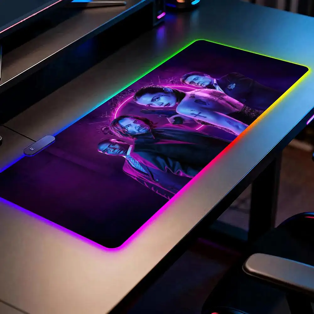 

Movie B-Ballerina Mouse Pad RGB Gaming Mouse Pad Desk Mat HD Gamer Large LED Light XXL MousePads