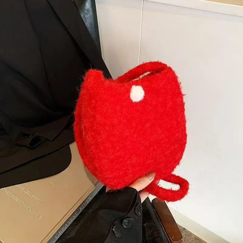 حقيبة مربعة معكرون رقيق لطيف على شكل بيضة صغيرة حقيبة كتف كروس للنساء موضة جديدة نمط حلو حقيبة يد لطيفة