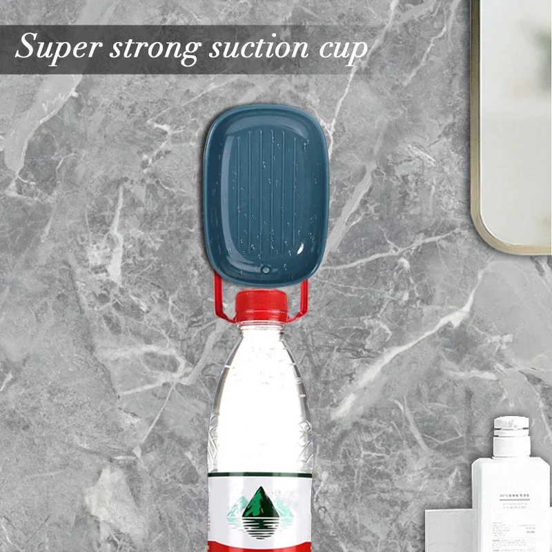 Super Suction Cup Soap Dish With Drain Water For Bathroom Soap Holder Kitchen Sponge Holder Soap container Bathroom Supplies