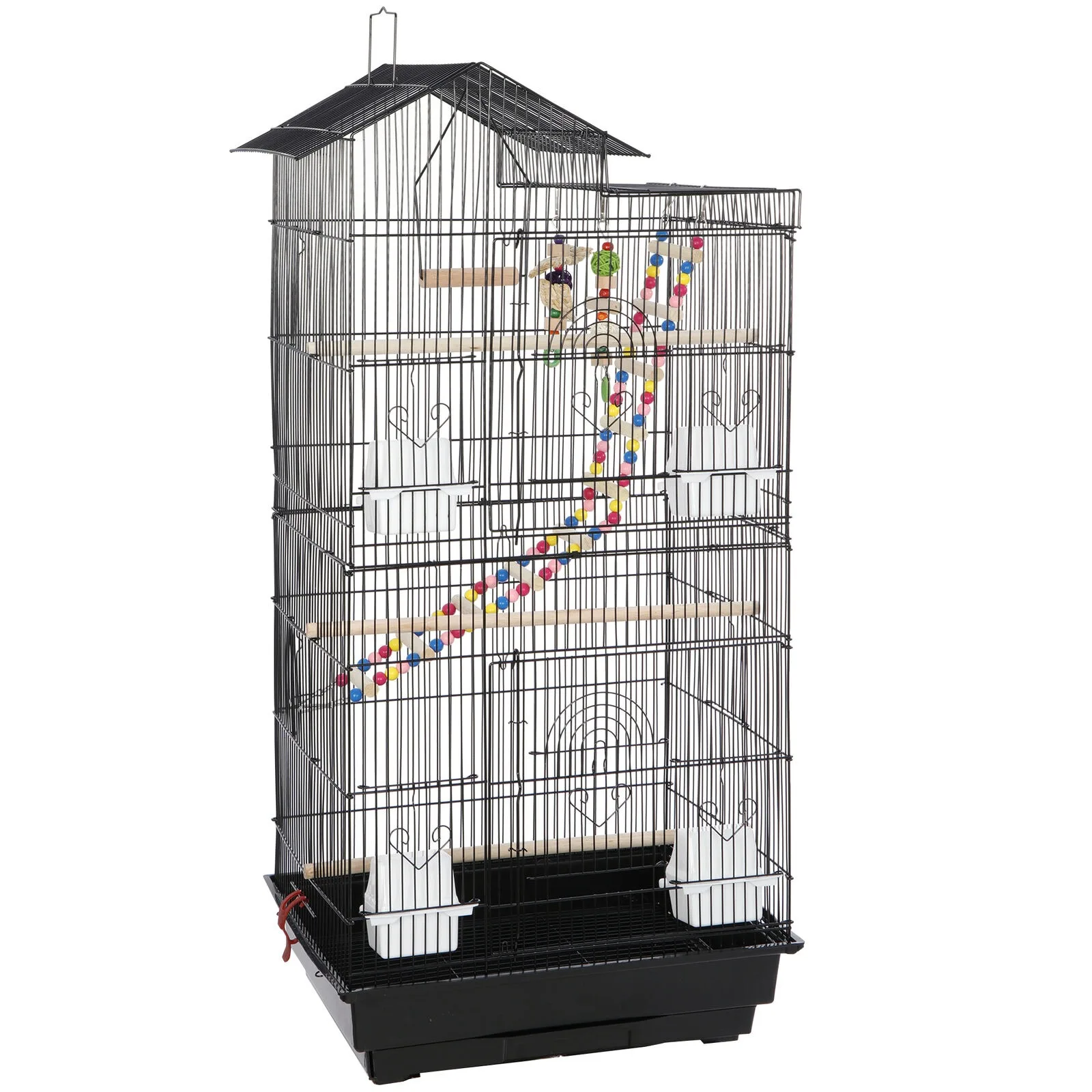 

39-inch Roof Top Large Bird Cage Flight Parrot Cockatiel Parakeet Cage w/Toys United States