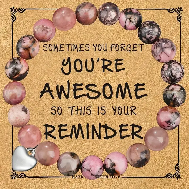 

Лидер продаж, женский браслет дружбы, браслет с бусинами из натурального камня, подарок на день Святого Валентина