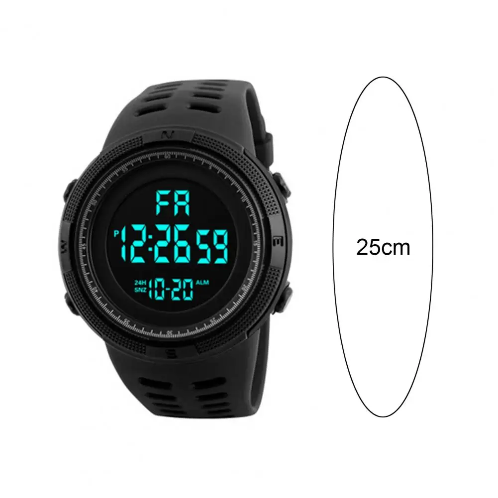 

Excellent Lighting Display LED Digital Watch Alarm LED Digital Watch Accurate Display 12/24 Hourly Clothes Accessories