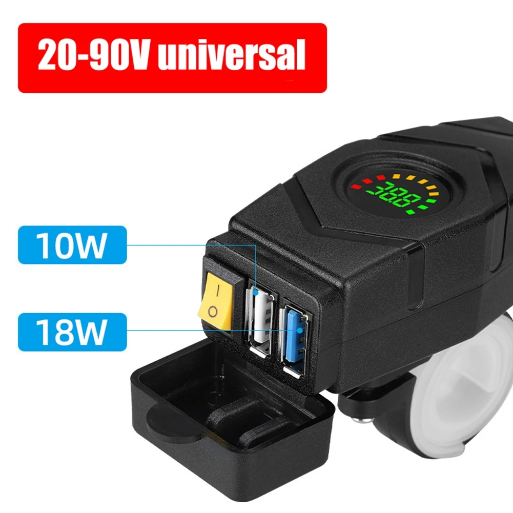 

Адаптер быстрого зарядного устройства 20-80 В, USB-зарядное устройство на руль электромобиля, 24 В, 36 В, 48 В, 60 В QC3.0