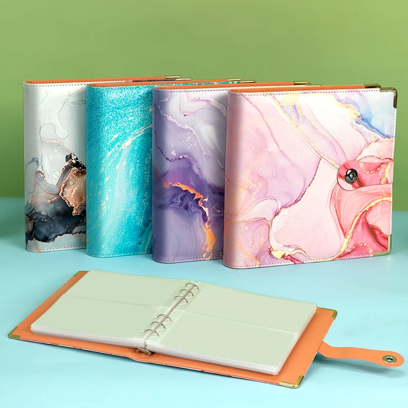 

Save Money Envelopes Money Saving PU Large Capacity Mini Binder Savings Challenge Reusable Waterproof Budget Binder